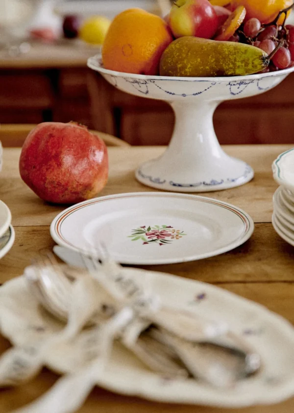 Assiettes à Dessert Anciennes, Crème Fleuries-Sezane Shop