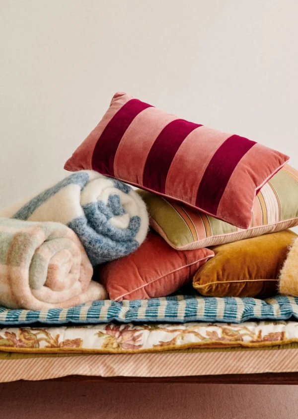 Coussin Rayures Velours - Petit Modèle-Sezane Flash Sale